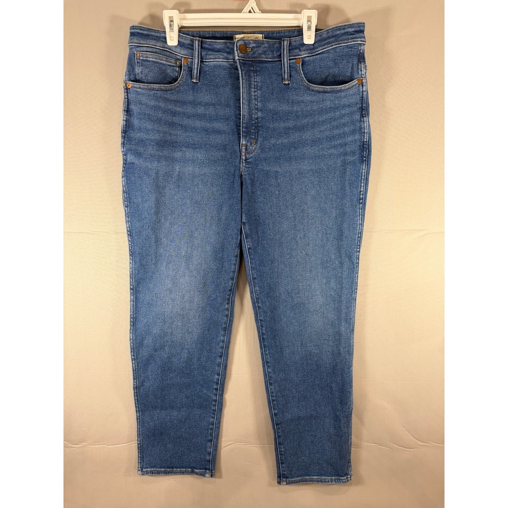 Madewell Curvy Stovepipe Jeans Blue High Rise Magic Pockets NF156 Womens 33 NEW